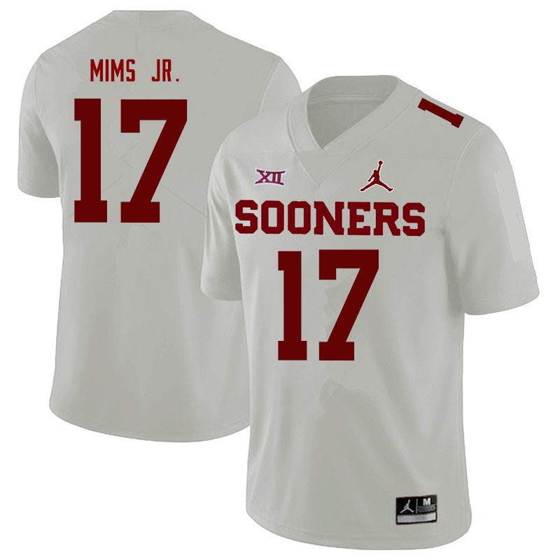 Jordan Brand Men #17 Marvin Mims Oklahoma Sooners College Football Jerseys Sale-White - Click Image to Close